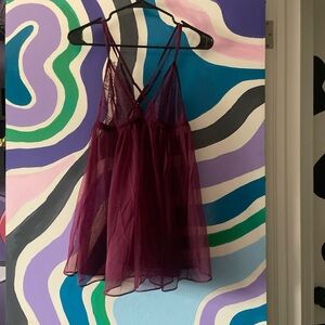 Burgundy Lace Lingerie Top